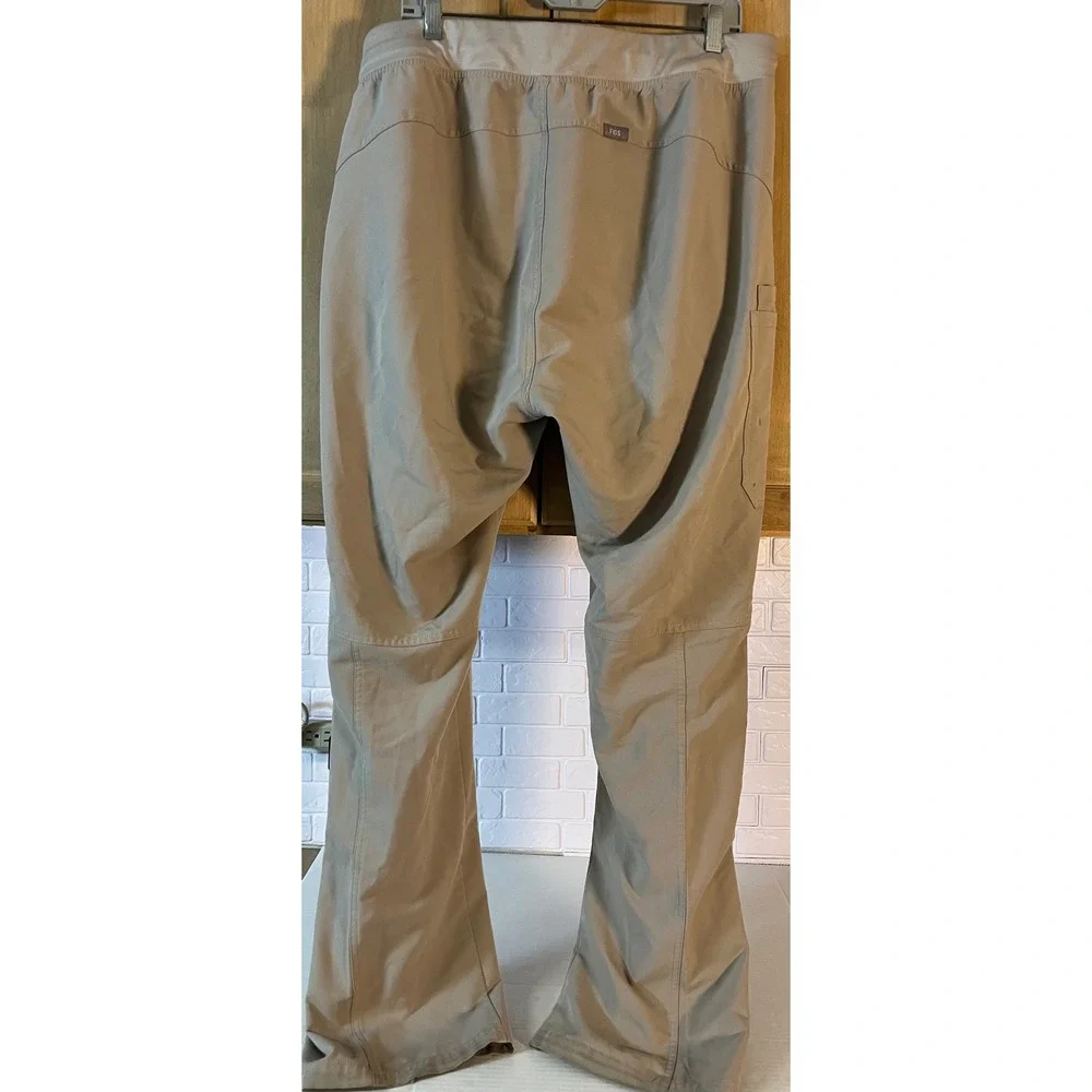 FIGS Scrub Pants Mens XL Tan Khaki Technical Collection Orange Drawstring